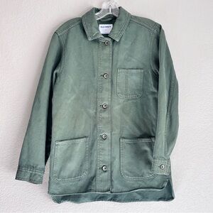 Old Navy Olive Green Button-Up Canvas Field Shacket Women’s XS